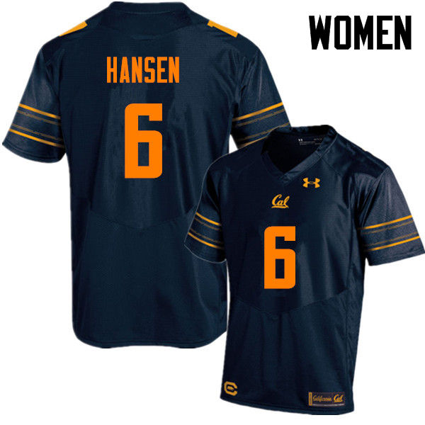 Women #6 Chad Hansen Cal Bears (California Golden Bears College) Football Jerseys Sale-Navy - Click Image to Close